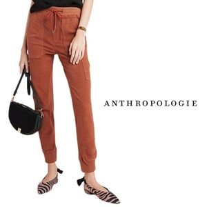 Anthropologie By Anthropologie Leigh Corduroy Jogger Pants Brown Drawstring - XS
